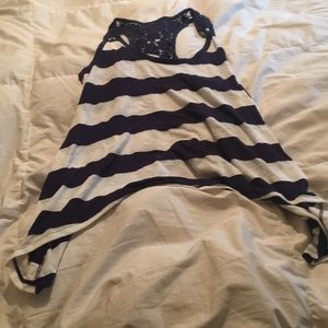 XL Mossimo crochet tank top navy blue/white